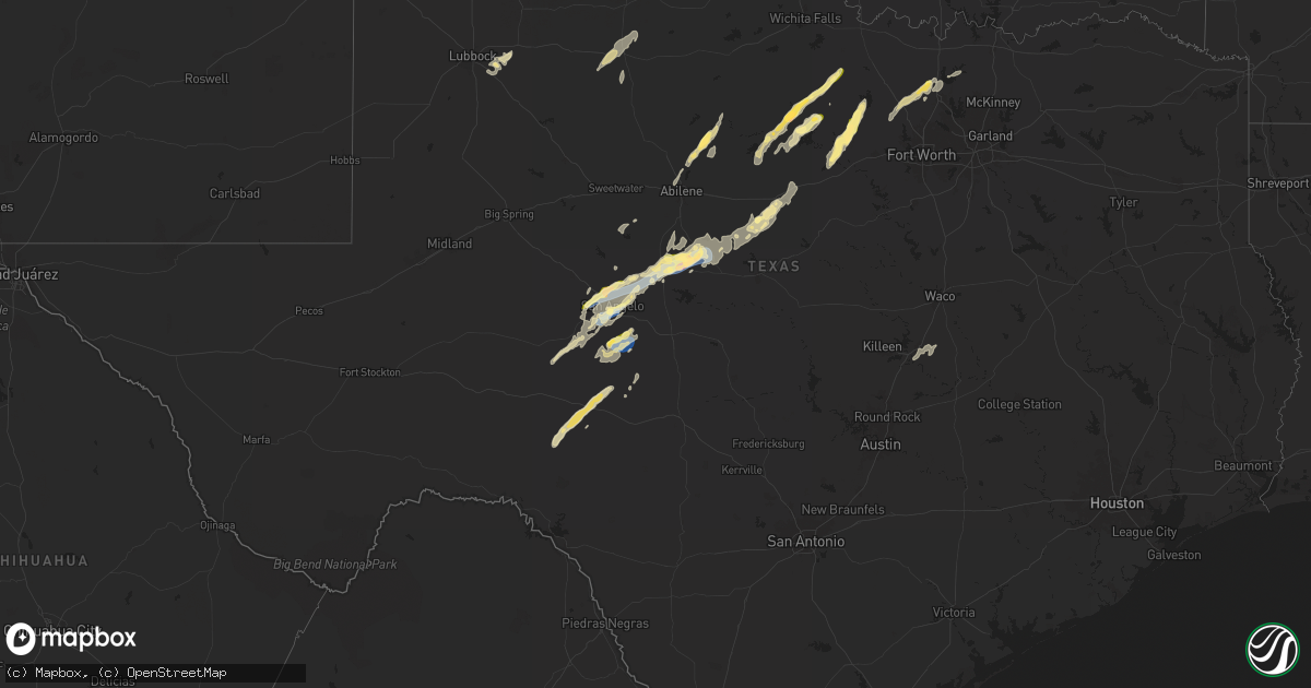 Hail map in Texas on November 7, 2024
