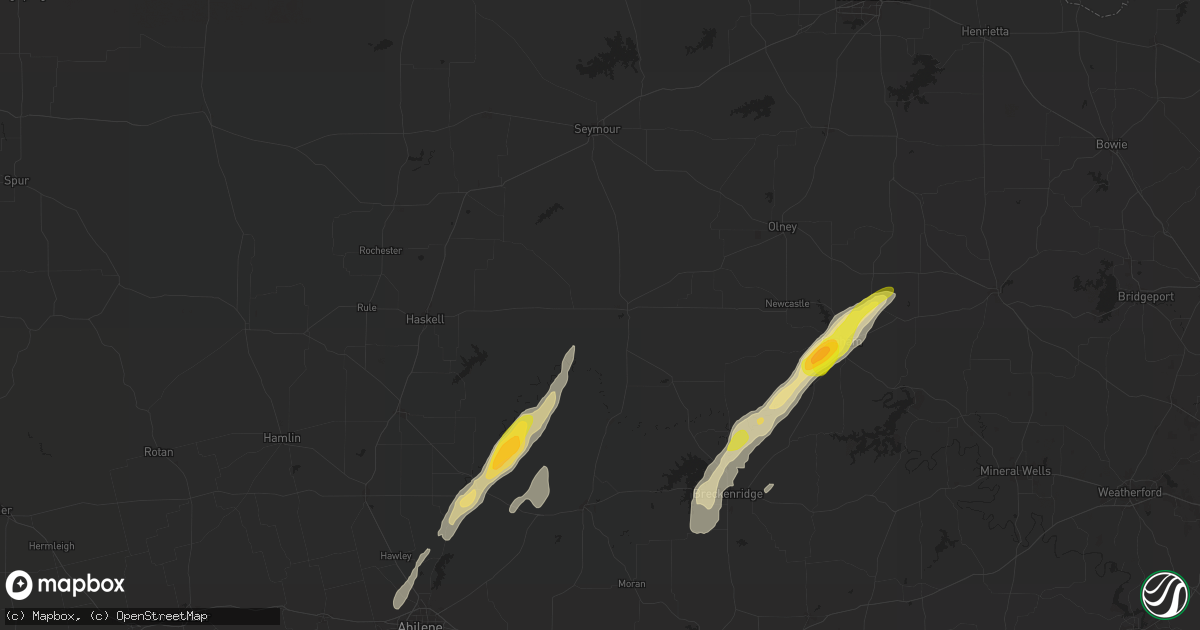 Hail map in Throckmorton, TX on November 7, 2024
