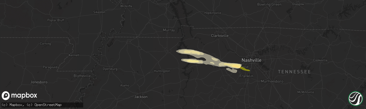 Hail map in Big Sandy, TN on November 7, 2025
