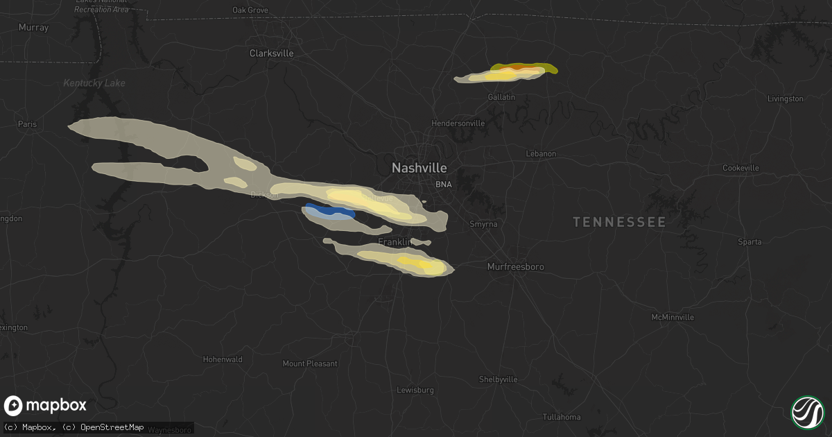 Hail map in Brentwood, TN on November 7, 2025