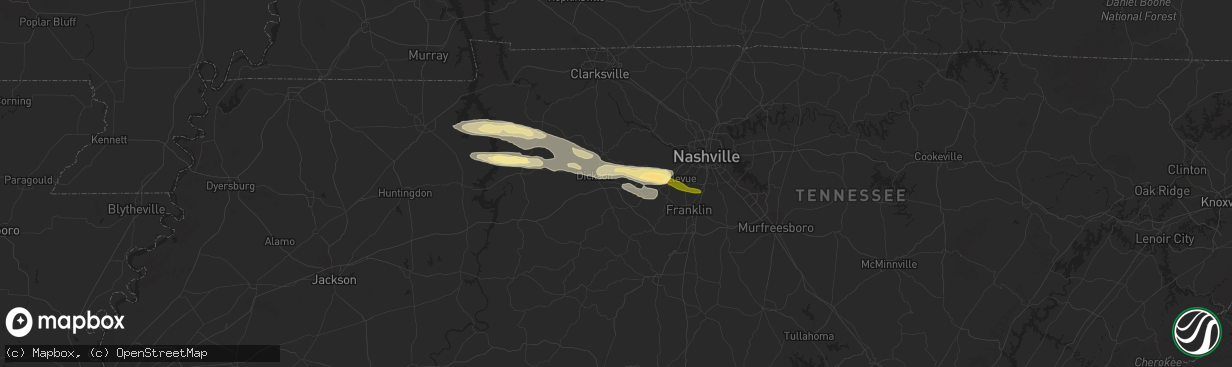 Hail map in Burns, TN on November 7, 2025