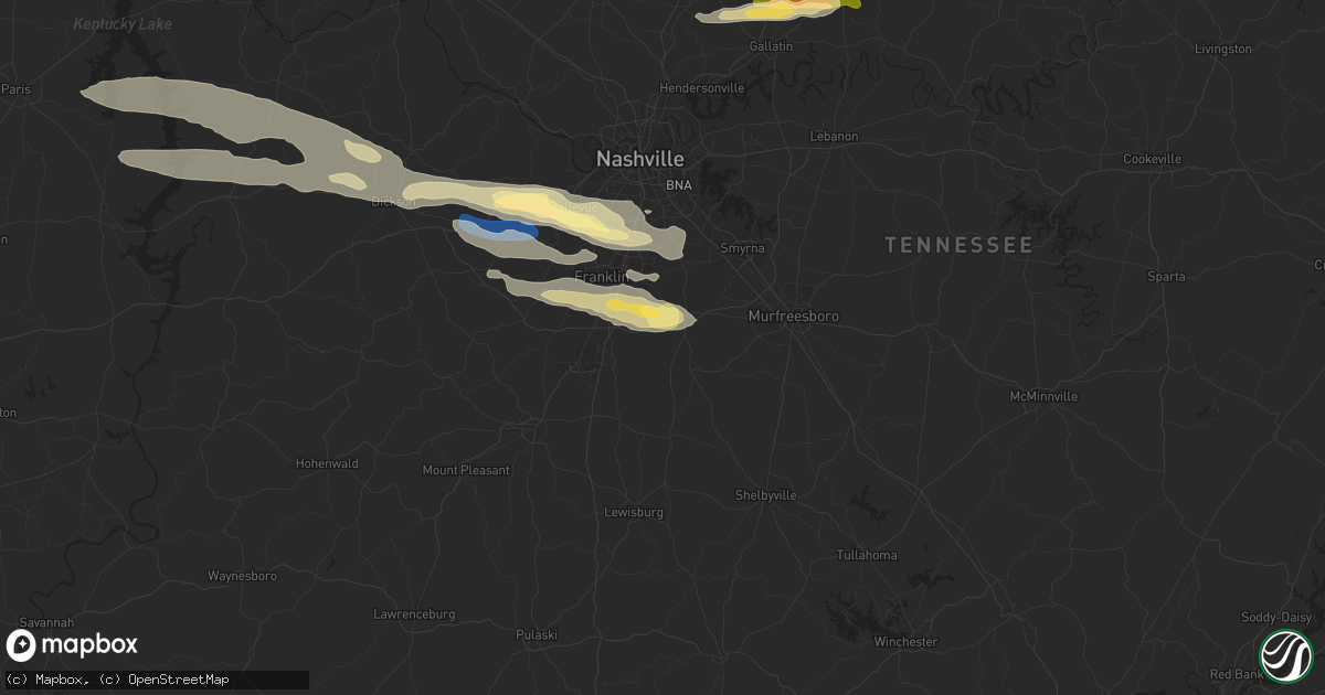 Hail map in College Grove, TN on November 7, 2025