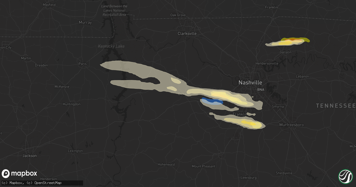 Hail map in Dickson, TN on November 7, 2025