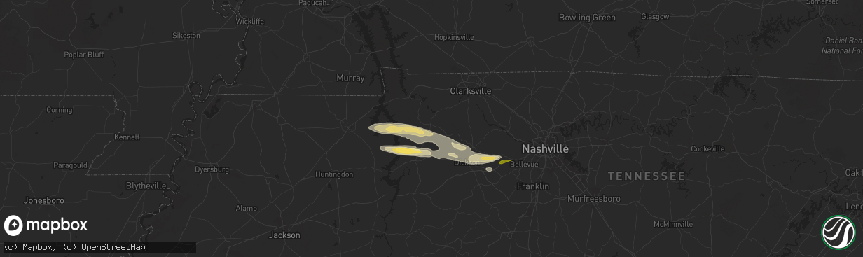 Hail map in Erin, TN on November 7, 2025