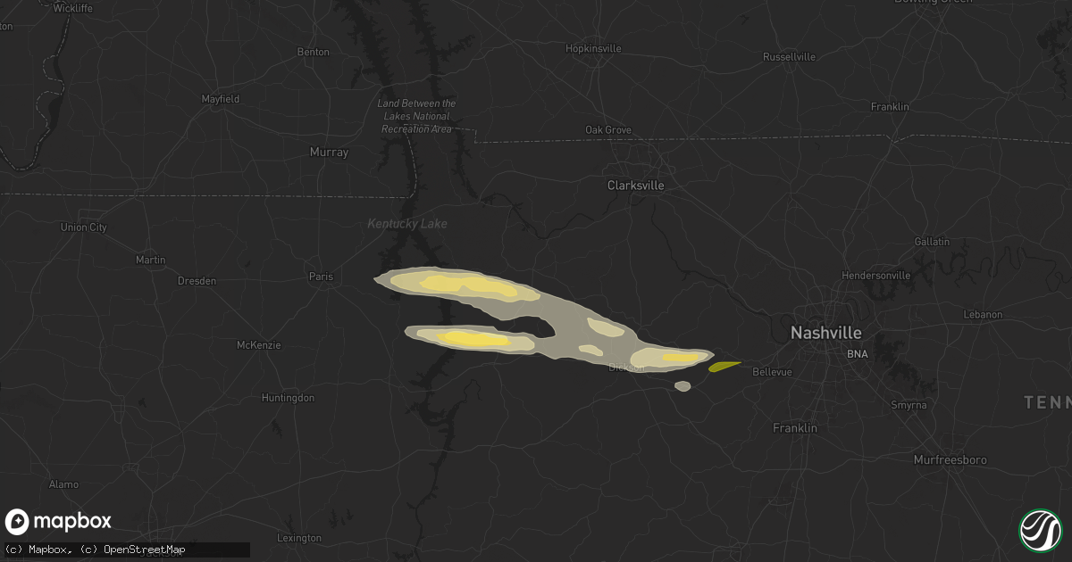 Hail map in Erin, TN on November 7, 2025