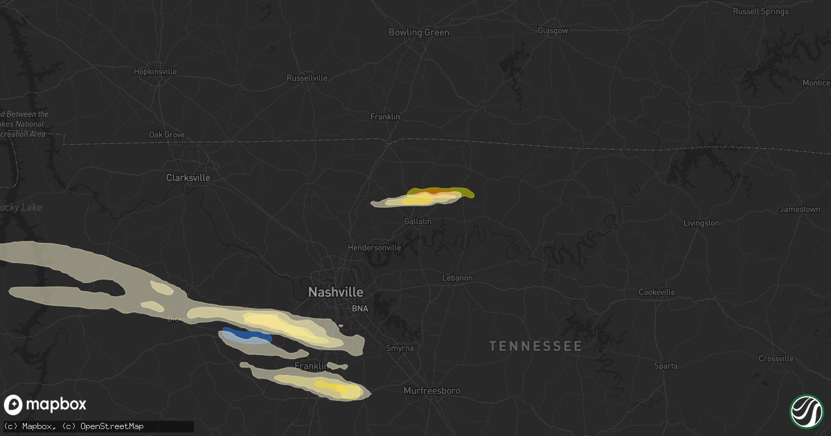 Hail map in Gallatin, TN on November 7, 2025