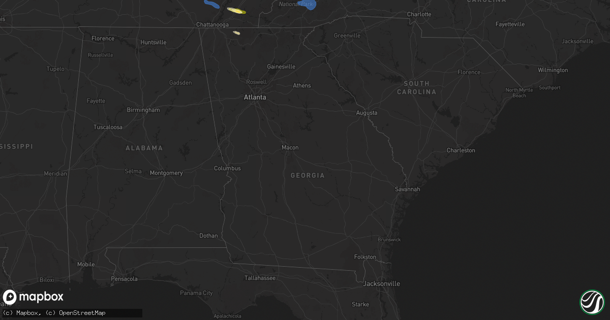 Hail map in Georgia on November 7, 2025