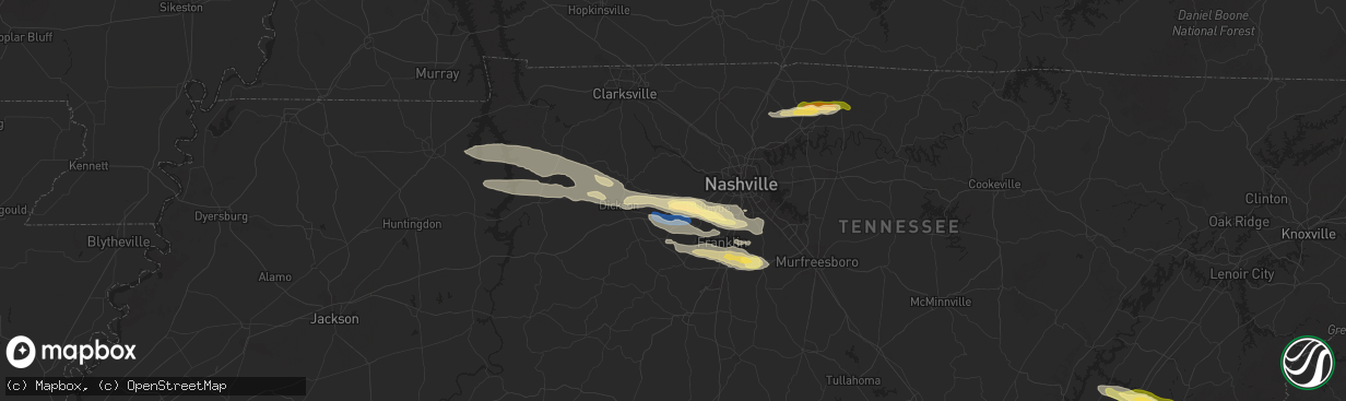 Hail map in Kingston Springs, TN on November 7, 2025