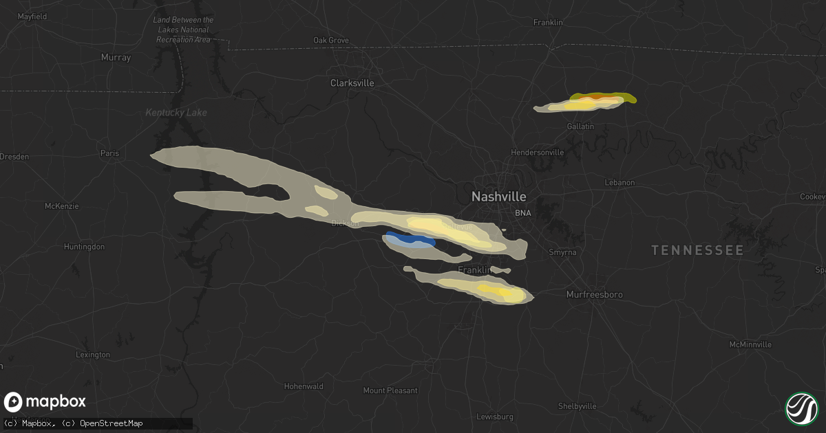 Hail map in Kingston Springs, TN on November 7, 2025