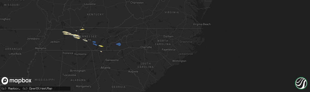 Hail map in North Carolina on November 7, 2025