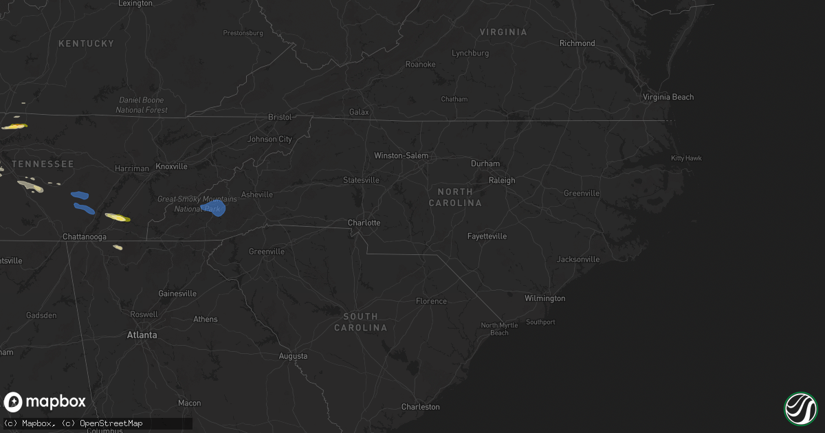 Hail map in North Carolina on November 7, 2025