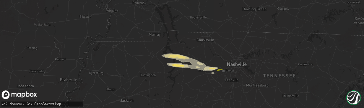 Hail map in Tennessee Ridge, TN on November 7, 2025