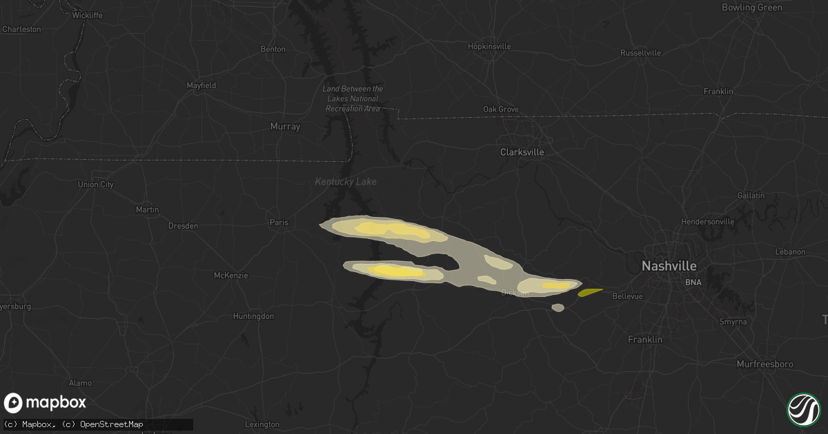 Hail map in Tennessee Ridge, TN on November 7, 2025