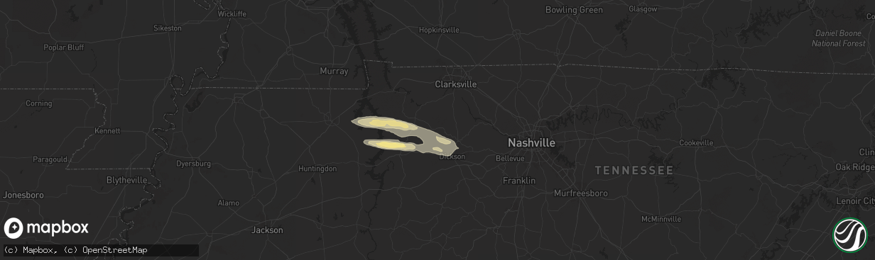 Hail map in Vanleer, TN on November 7, 2025