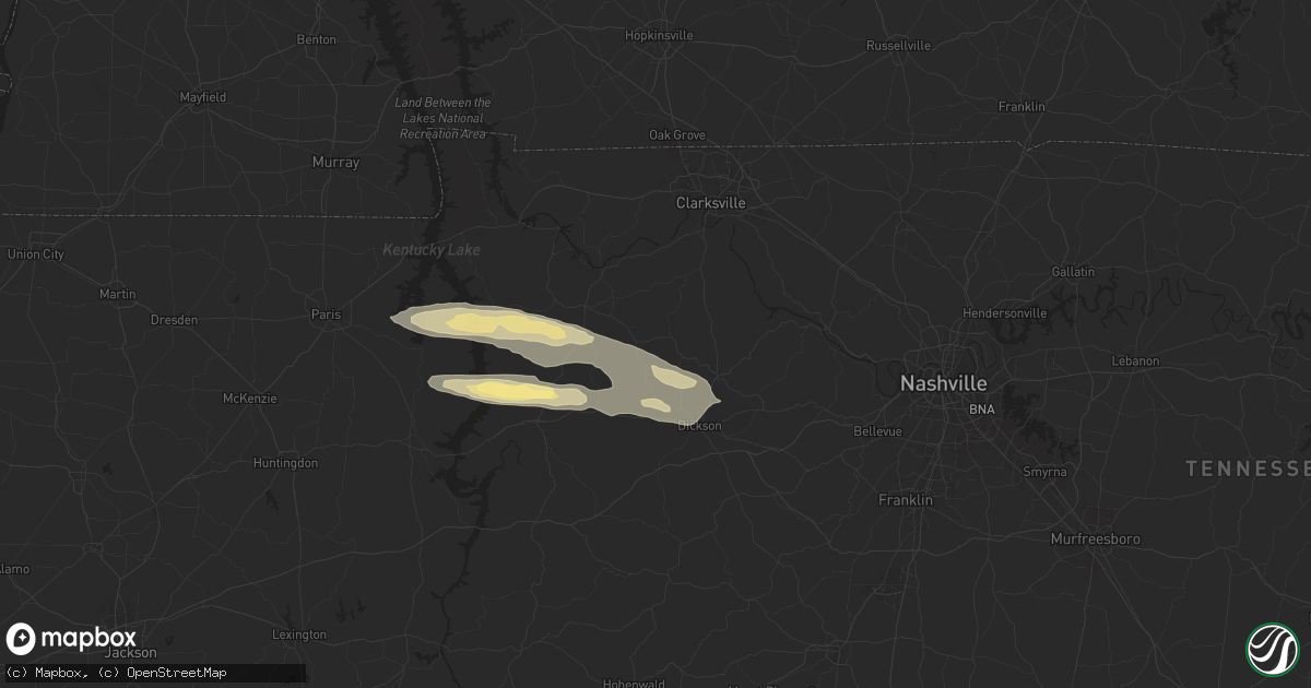Hail map in Vanleer, TN on November 7, 2025