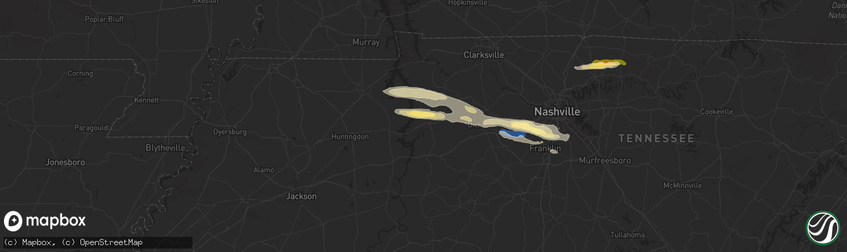 Hail map in Waverly, TN on November 7, 2025