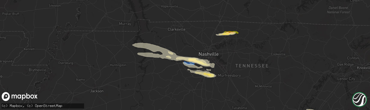 Hail map in White Bluff, TN on November 7, 2025