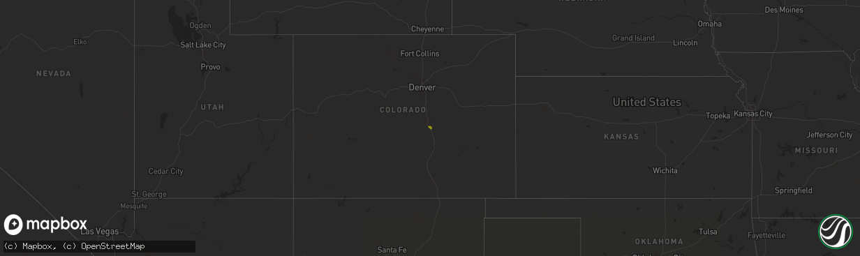 Hail map in Colorado on November 8, 2015