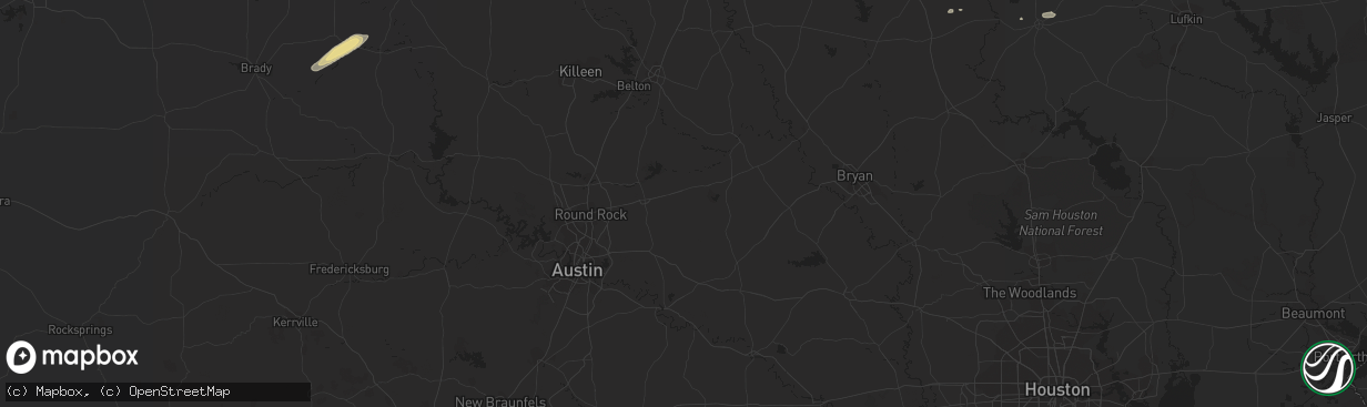 Hail map in Evant, TX on November 8, 2018