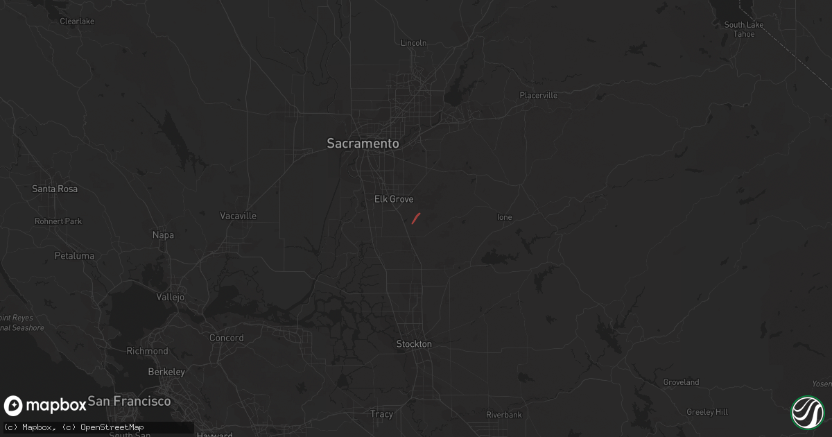 Hail map in Wilton, CA on November 8, 2022
