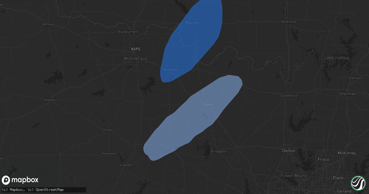 Hail map in Bellevue, TX on November 8, 2024