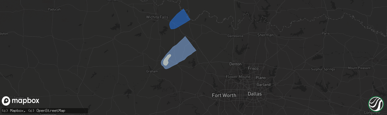 Hail map in Chico, TX on November 8, 2024