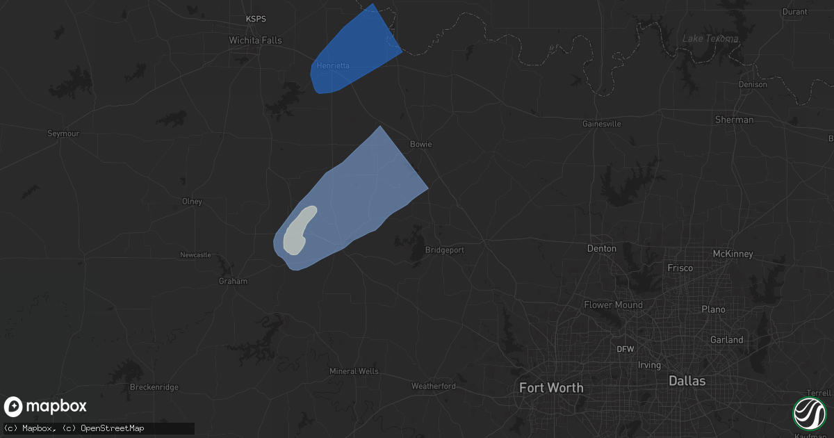 Hail map in Chico, TX on November 8, 2024