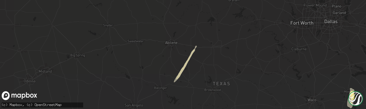 Hail map in Clyde, TX on November 8, 2024