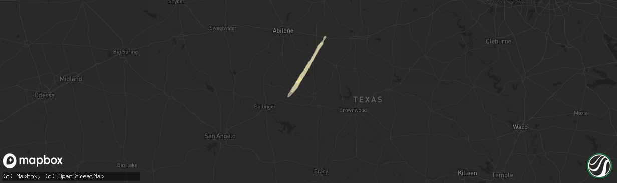 Hail map in Coleman, TX on November 8, 2024