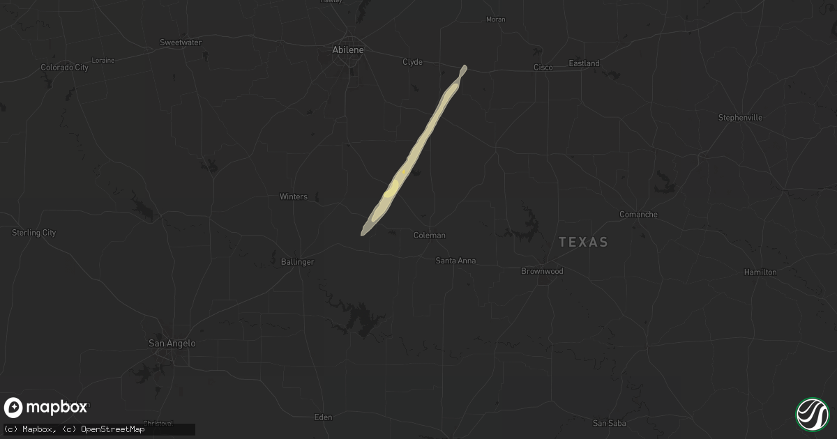 Hail map in Coleman, TX on November 8, 2024