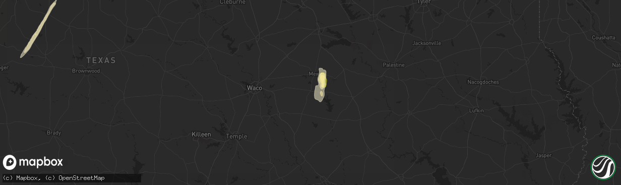 Hail map in Groesbeck, TX on November 8, 2024