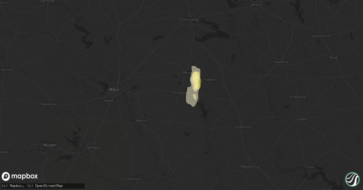 Hail map in Groesbeck, TX on November 8, 2024