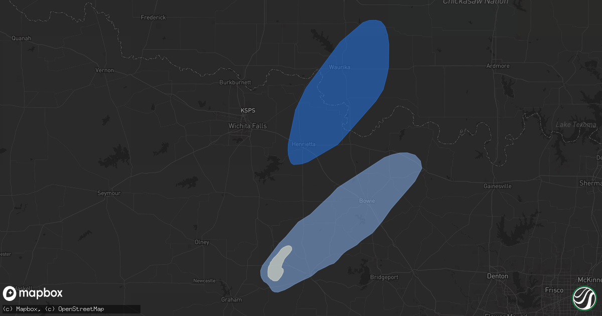 Hail map in Henrietta, TX on November 8, 2024