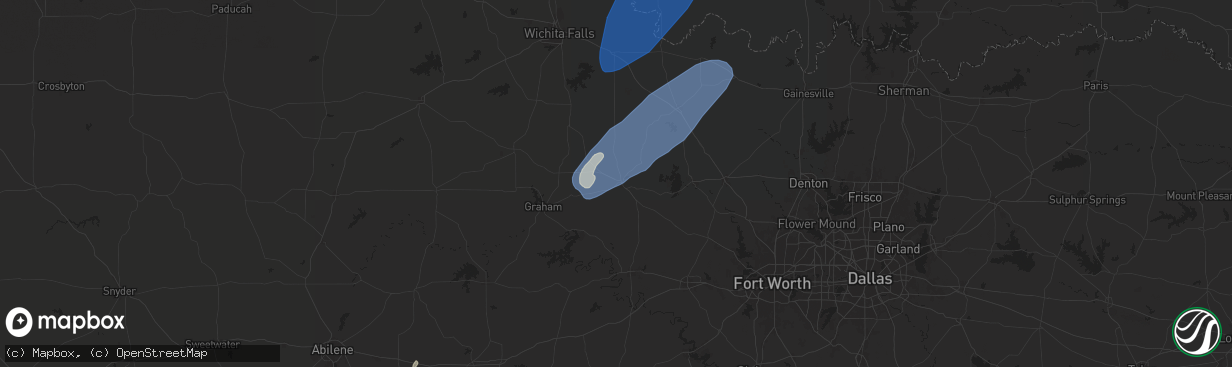 Hail map in Jacksboro, TX on November 8, 2024