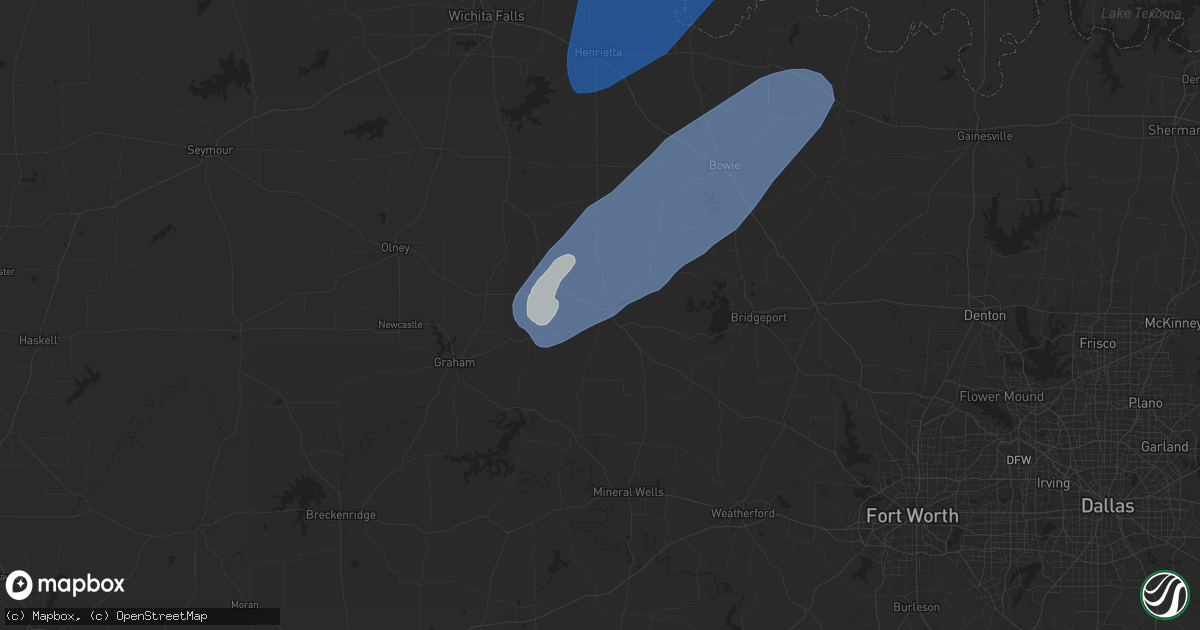 Hail map in Jacksboro, TX on November 8, 2024