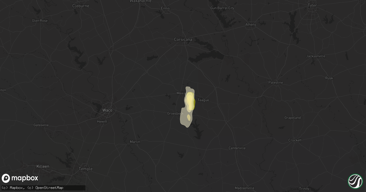 Hail map in Mexia, TX on November 8, 2024