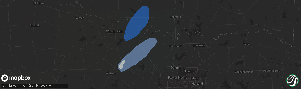 Hail map in Montague, TX on November 8, 2024