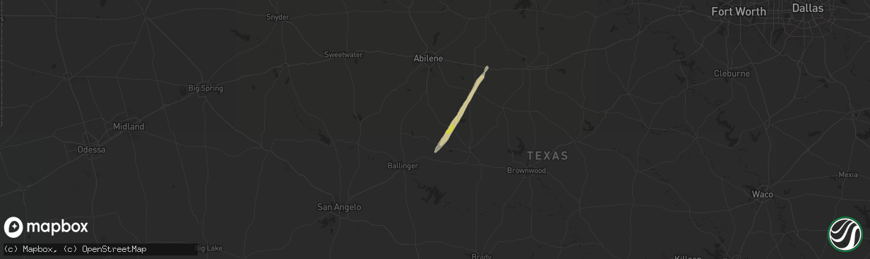 Hail map in Novice, TX on November 8, 2024