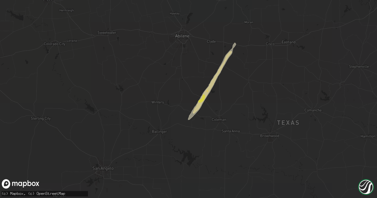 Hail map in Novice, TX on November 8, 2024
