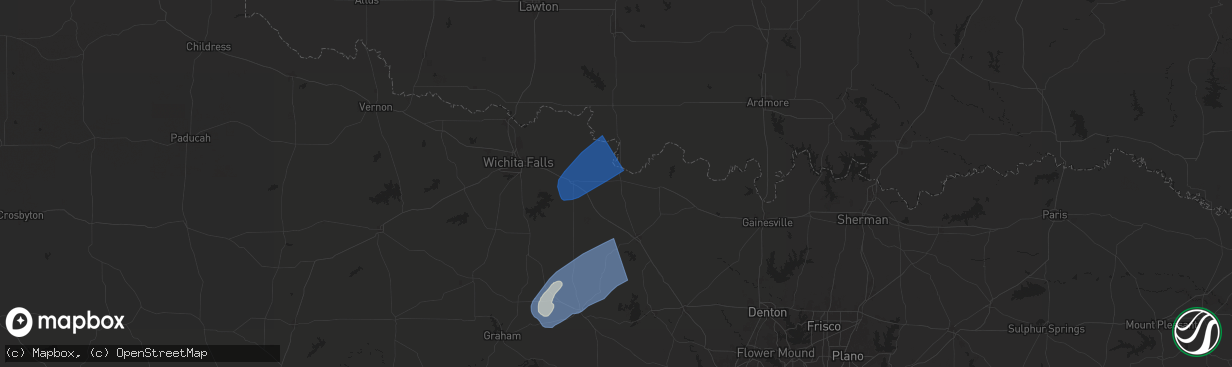 Hail map in Ringgold, TX on November 8, 2024