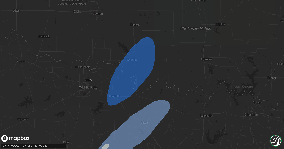 Hail map in Ryan, OK on November 8, 2024