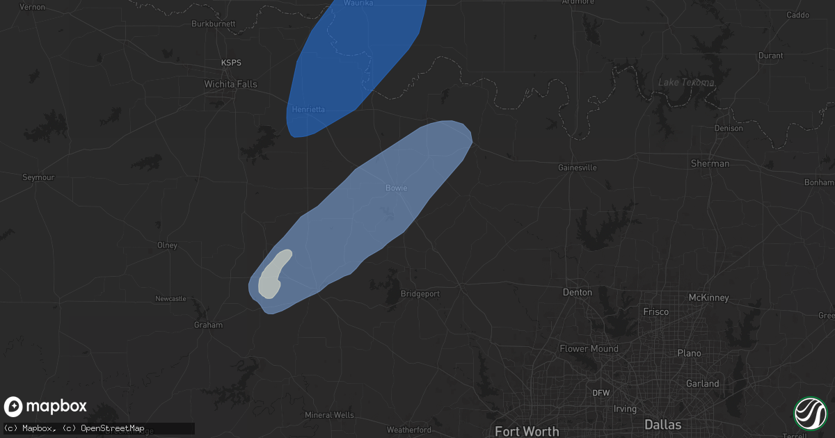 Hail map in Sunset, TX on November 8, 2024