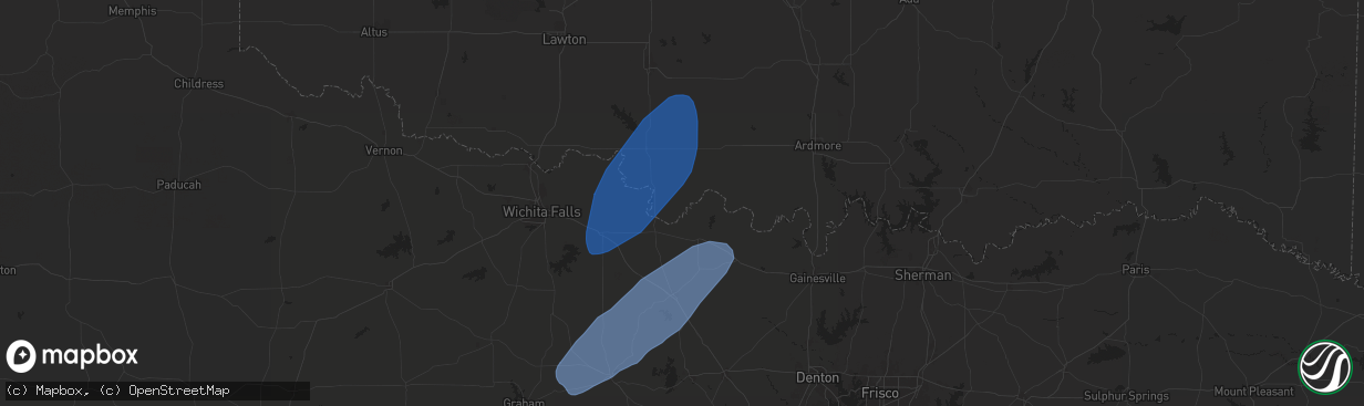 Hail map in Terral, OK on November 8, 2024