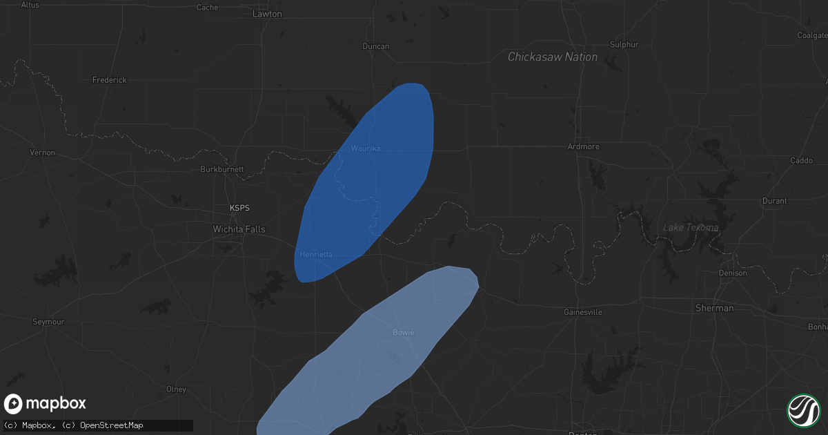 Hail map in Terral, OK on November 8, 2024