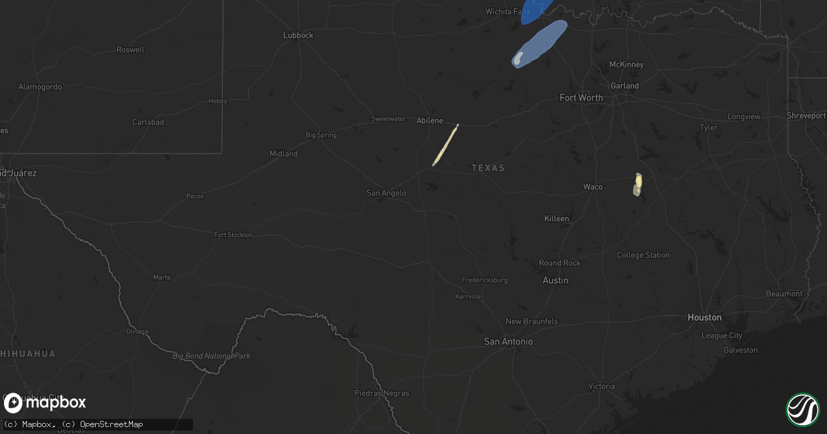 Hail map in Texas on November 8, 2024