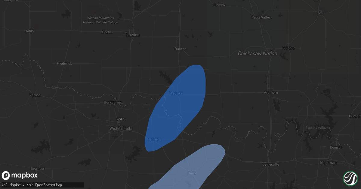 Hail map in Waurika, OK on November 8, 2024