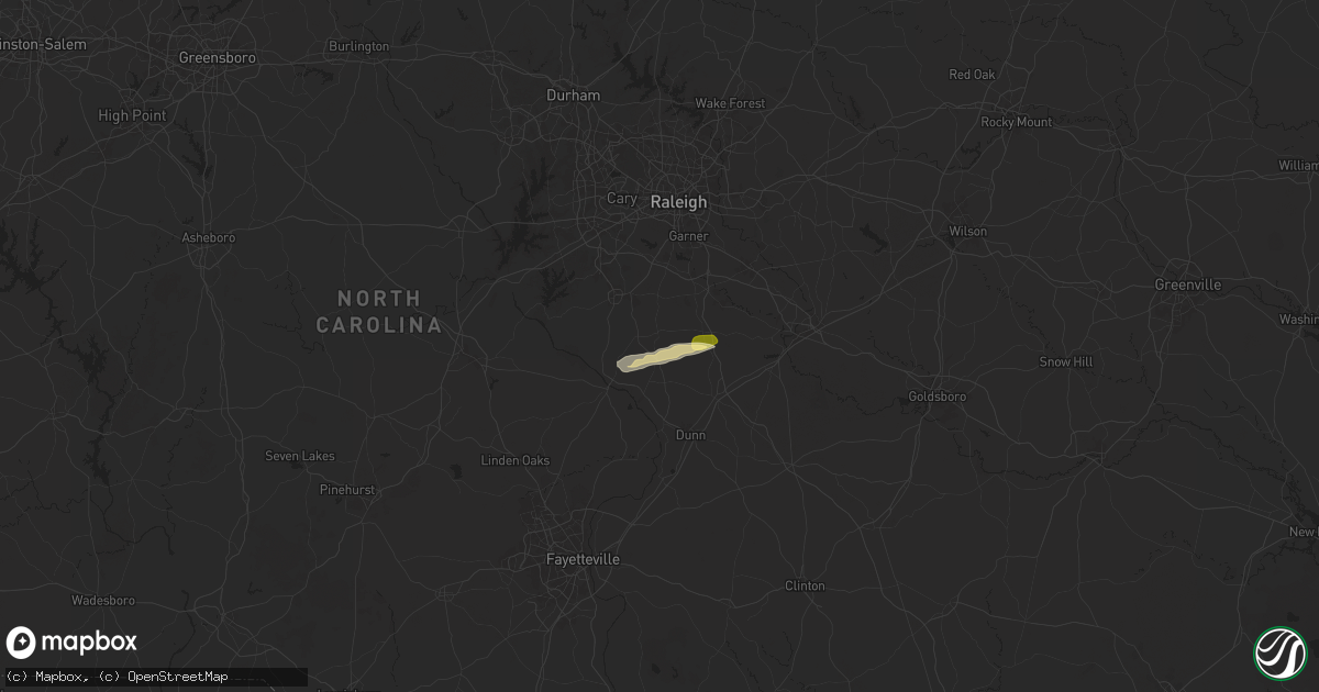 Hail map in Angier, NC on November 8, 2025