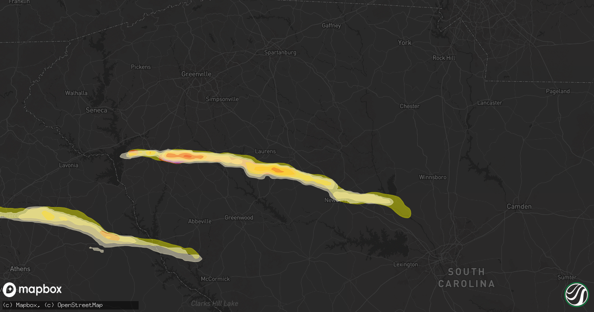 Hail map in Clinton, SC on November 8, 2025