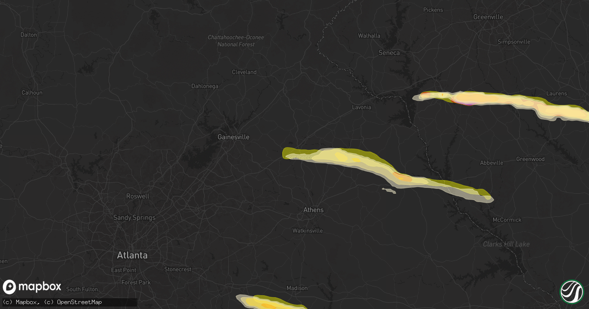 Hail map in Commerce, GA on November 8, 2025