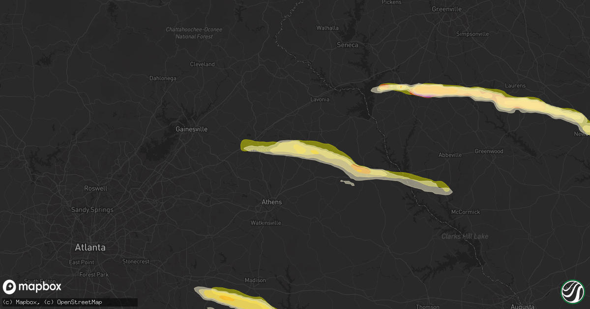 Hail map in Danielsville, GA on November 8, 2025